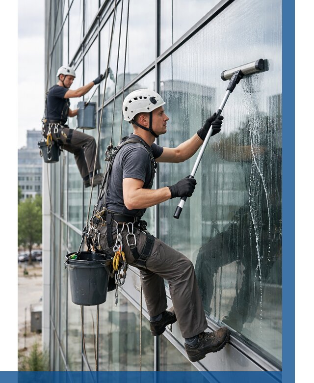 Мойка витражей альпинистами в Орле от 709 р. под ключ|ВЫСОТНИК-Орл