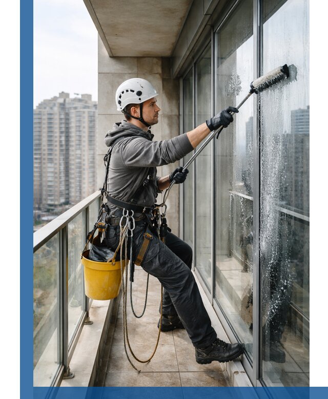 Профессиональная мойка балконного остекления в Орле