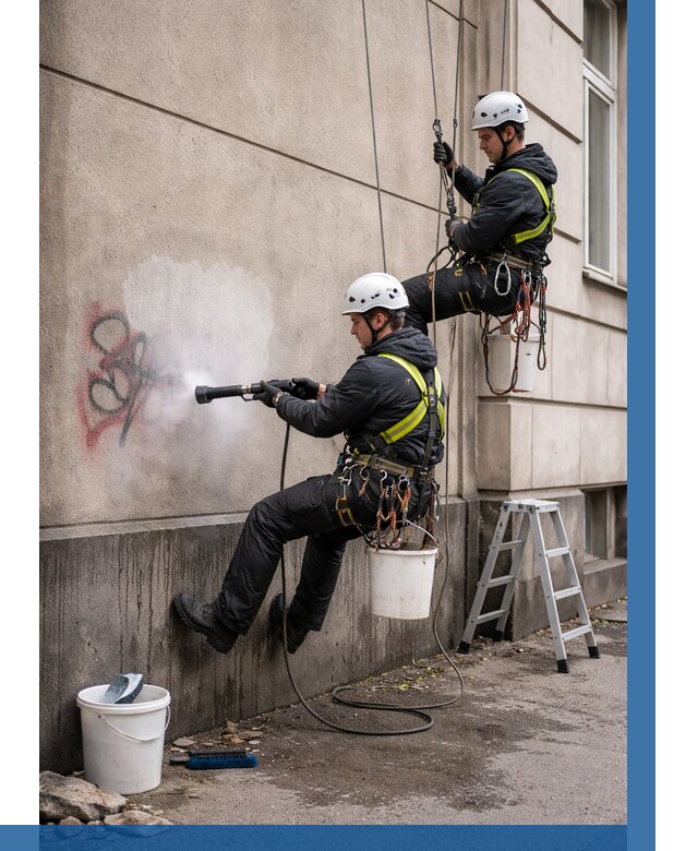 Удаление граффити с фасада в Орле от 4556 р. | ВЫСОТНИК-Орл