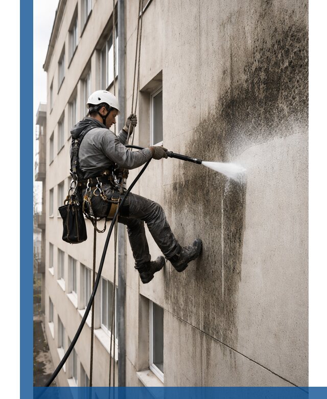 Профессиональная очистка фасадов от плесени в Орле