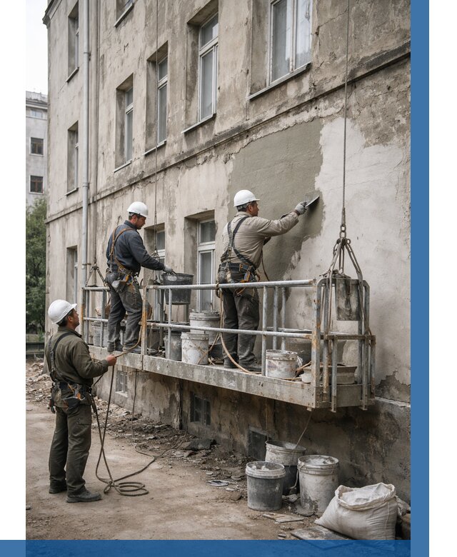 Капитальный ремонт фасада в Орле от 4252 р. | ВЫСОТНИК-Орл