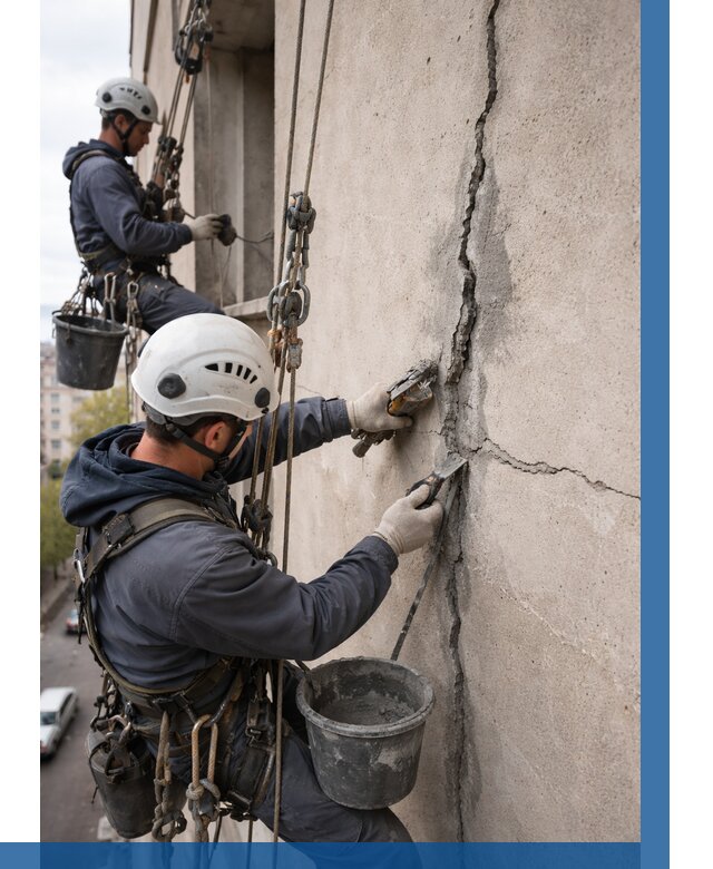 Заделка трещин на фасаде в Орле от 911 р. | ВЫСОТНИК-Орл