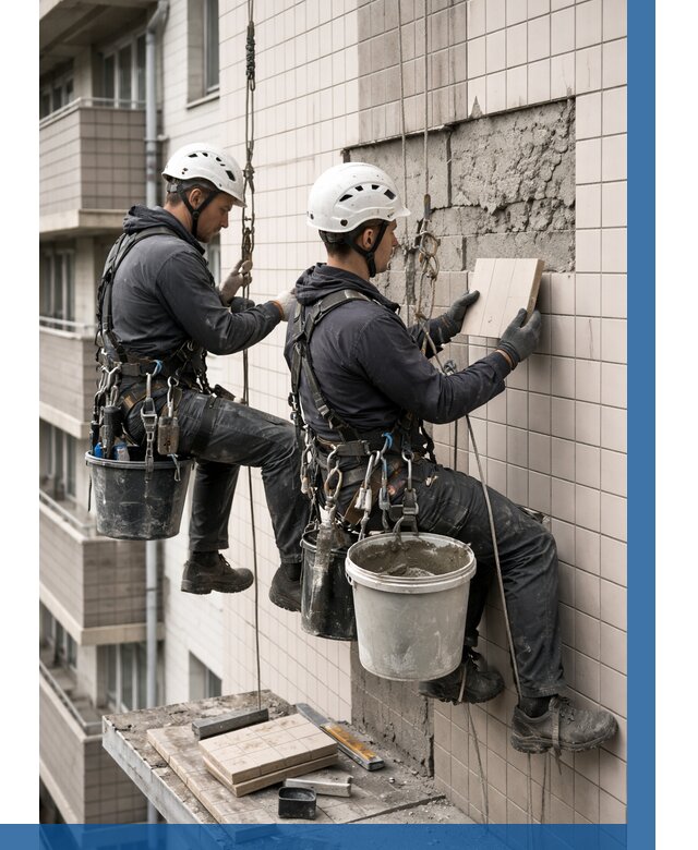 Ремонт облицовки фасада плиткой в Орле от 1822 р. | ВЫСОТНИК-Орл