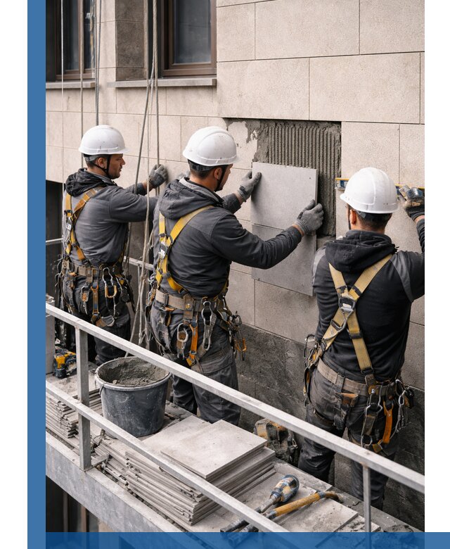 Ремонт облицовки фасада плиткой в Орле с гарантией