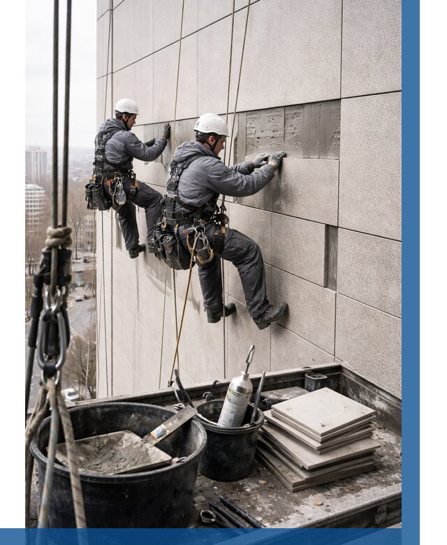 Ремонт фасада из керамогранита в Орле от 2531 р. | ВЫСОТНИК-Орл