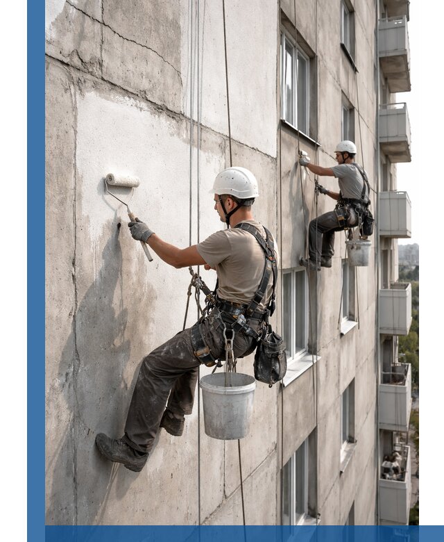 Покраска бетонного фасада в Орле для жилых и промышленных объектов