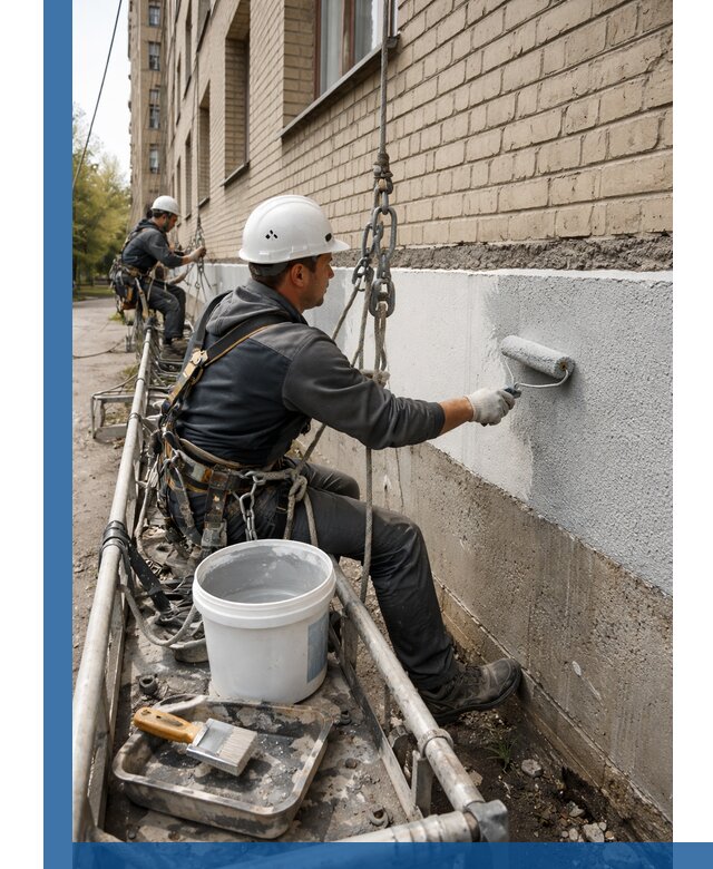 Окраска цоколя здания в Орле профессионально и надежно