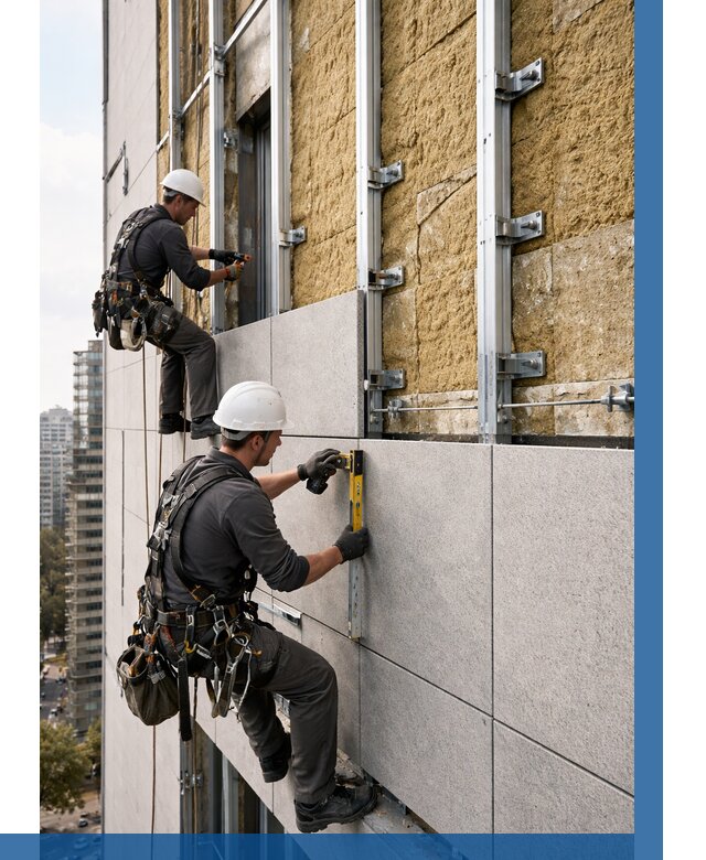 Монтаж вентилируемого фасада в Орле от 3543 р. | ВЫСОТНИК-Орл