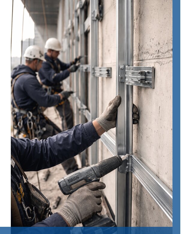 Монтаж подсистемы вентфасада в Орле от 861 р. | ВЫСОТНИК-Орл