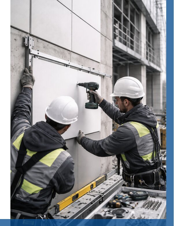 Монтаж композитных панелей фасада в Орле от 2531 р. | ВЫСОТНИК-Орл