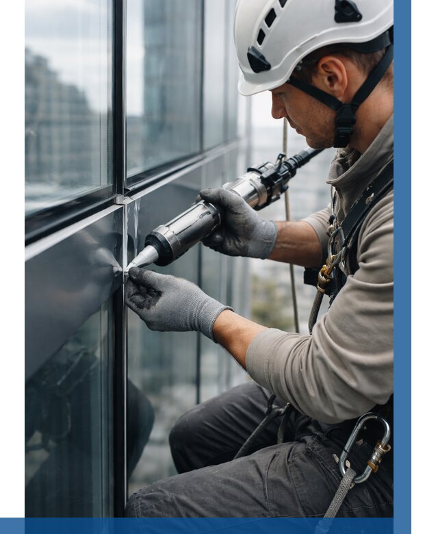 Герметизация стыков витража в Орле от 1215 р. | ВЫСОТНИК-Орл