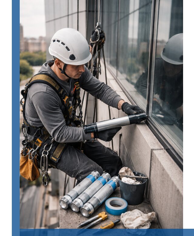 Герметизация стыков витража в Орле для герметичных фасадов