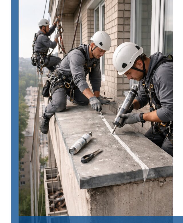 Герметизация балконного козырька в Орле профессионально