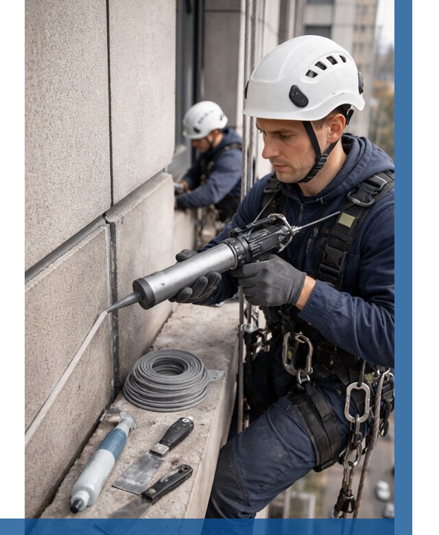 Герметизация деформационных швов фасада в Орле от 709 | ВЫСОТНИК-Орл