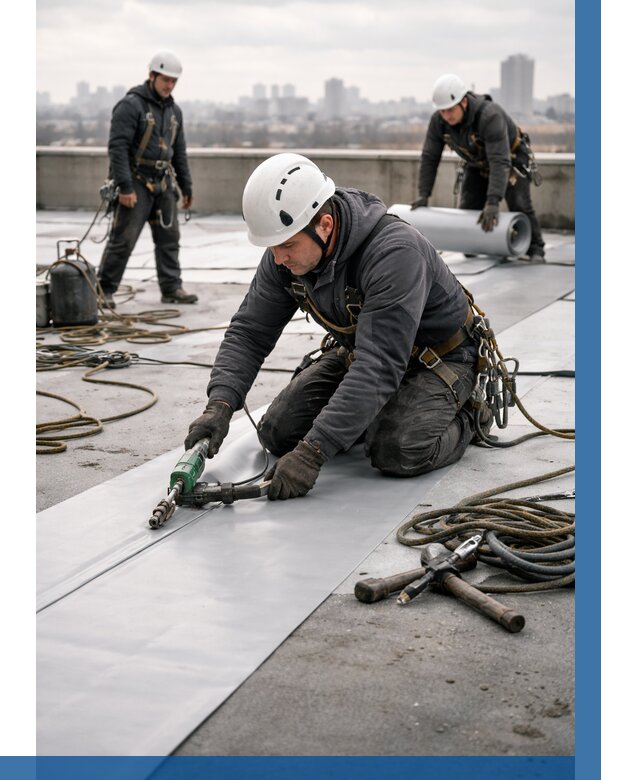 Ремонт мембранной кровли в Орле от 1822 р./м2 | ВЫСОТНИК-Орл