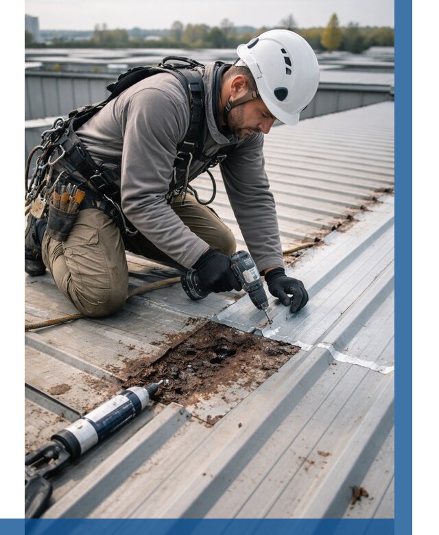 Ремонт профнастила на кровле в Орле от 709 р. | ВЫСОТНИК-Орл