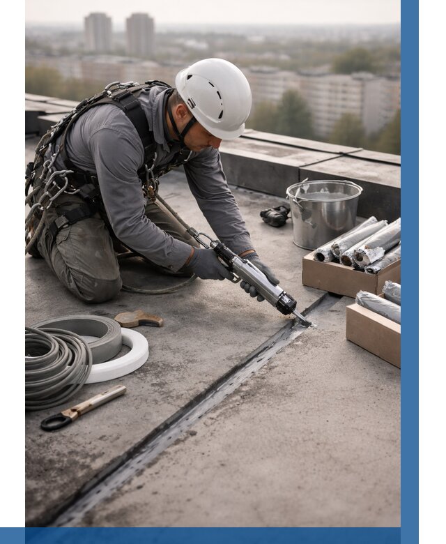 Герметизация швов кровли в Орле от 456 р./м2 | ВЫСОТНИК-Орл