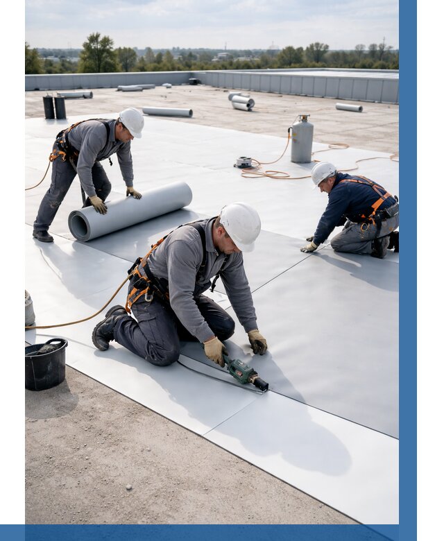 Монтаж мембранной кровли под ключ в Орле от 1215 р. | ВЫСОТНИК-Орл