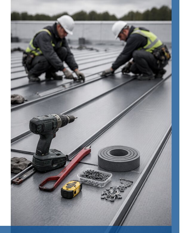 Монтаж фальцевой кровли в Орле от 1822 р. | ВЫСОТНИК-Орл