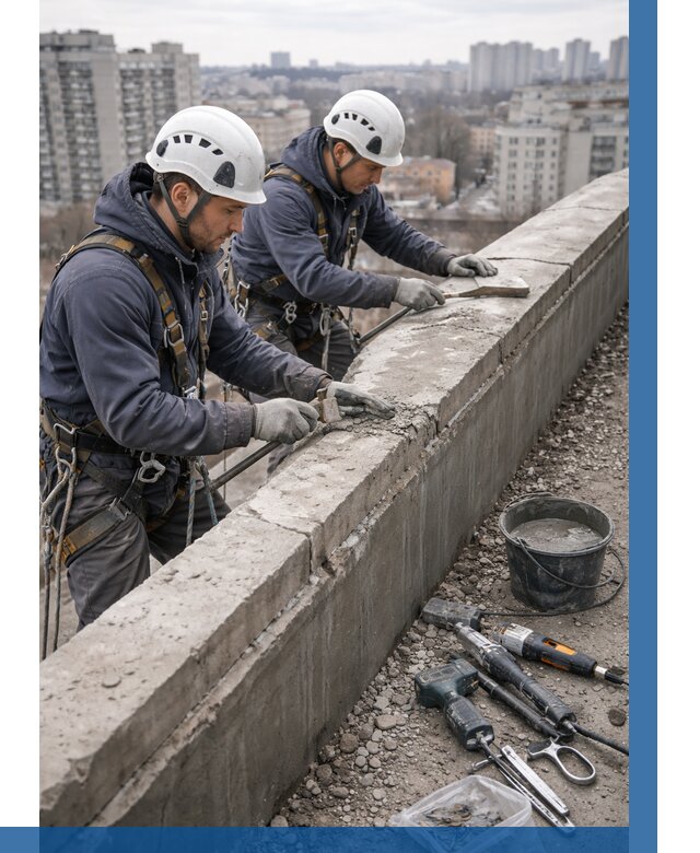 Ремонт парапета на кровле в Орле от 1519 р. | ВЫСОТНИК-Орл