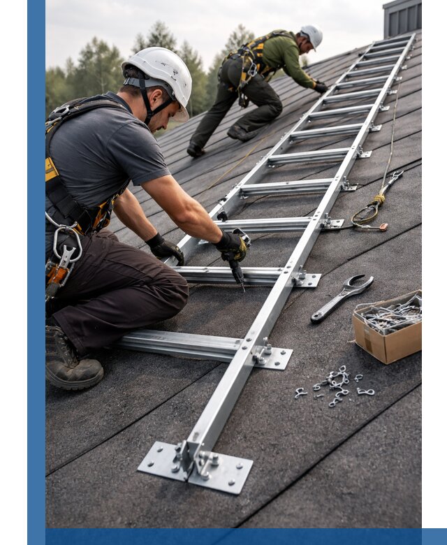 Профессиональный монтаж кровельной лестницы в Орле под ключ
