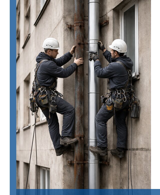 Замена водосточных труб в Орле: монтаж и демонтаж под ключ