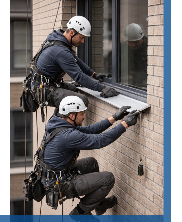 Монтаж оконных отливов под ключ в Орле от 3543 р. | ВЫСОТНИК-Орл