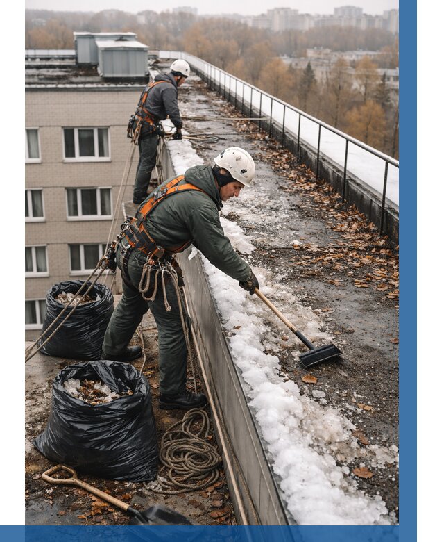 Очистка кровли по периметру в Орле от 557 р. | ВЫСОТНИК-Орл