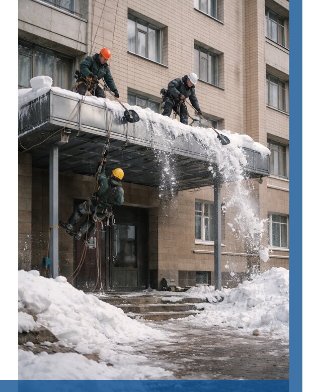 Очистка козырьков от снега в Орле от 3543 р. | ВЫСОТНИК-Орл