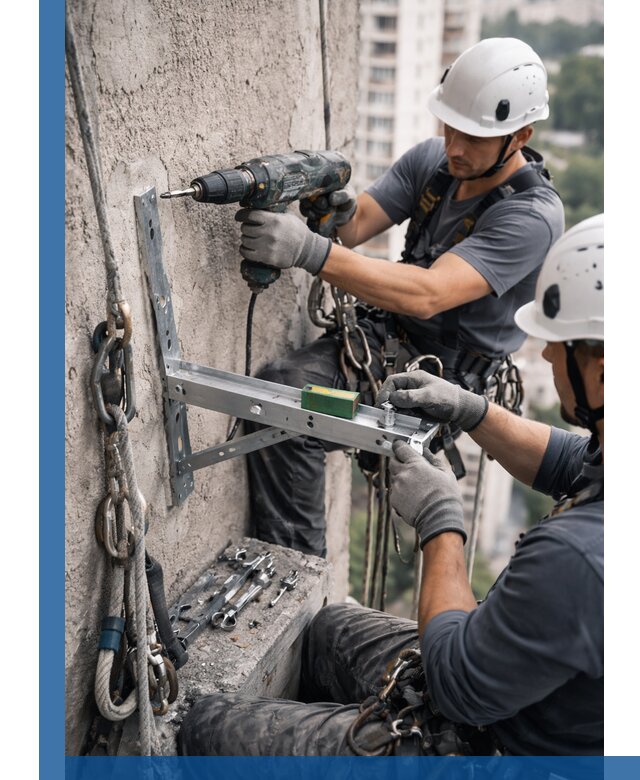 Установка кронштейнов кондиционера и крепежа в Орле