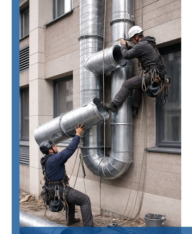 Монтаж фасадных воздуховодов в Орле с герметизацией и крепежом