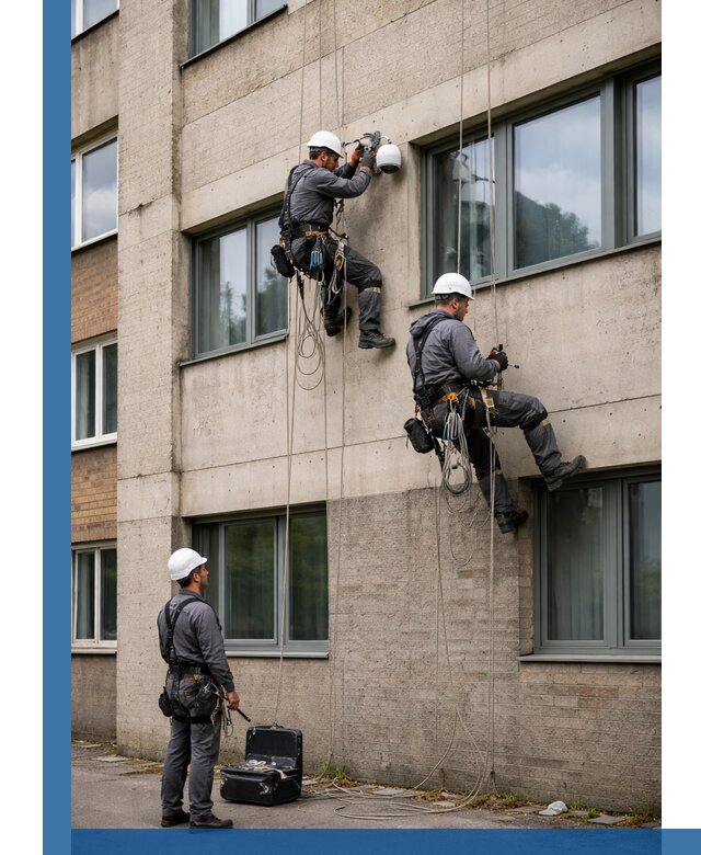 Монтаж фасадных камер видеонаблюдения в Орле под ключ
