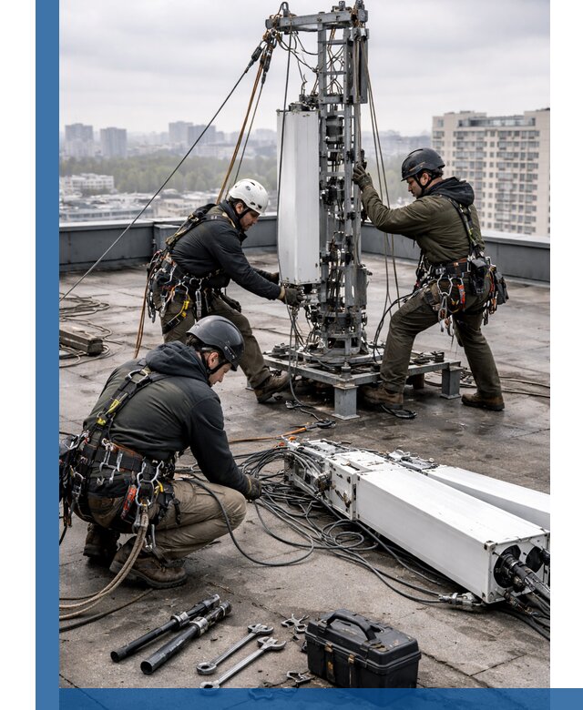 Демонтаж антенн на крыше зданий в Орле с гарантией