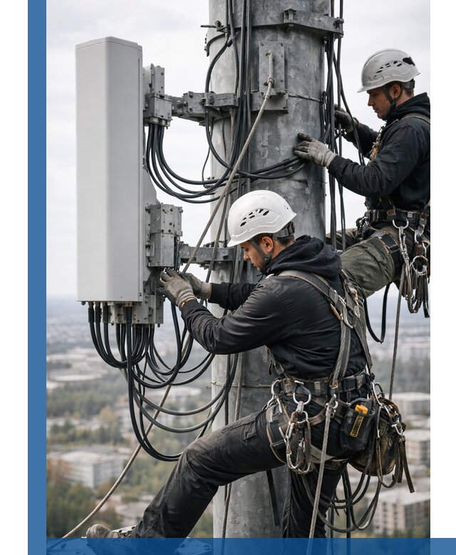 Монтаж оборудования связи на мачте в Орле с пусконаладкой