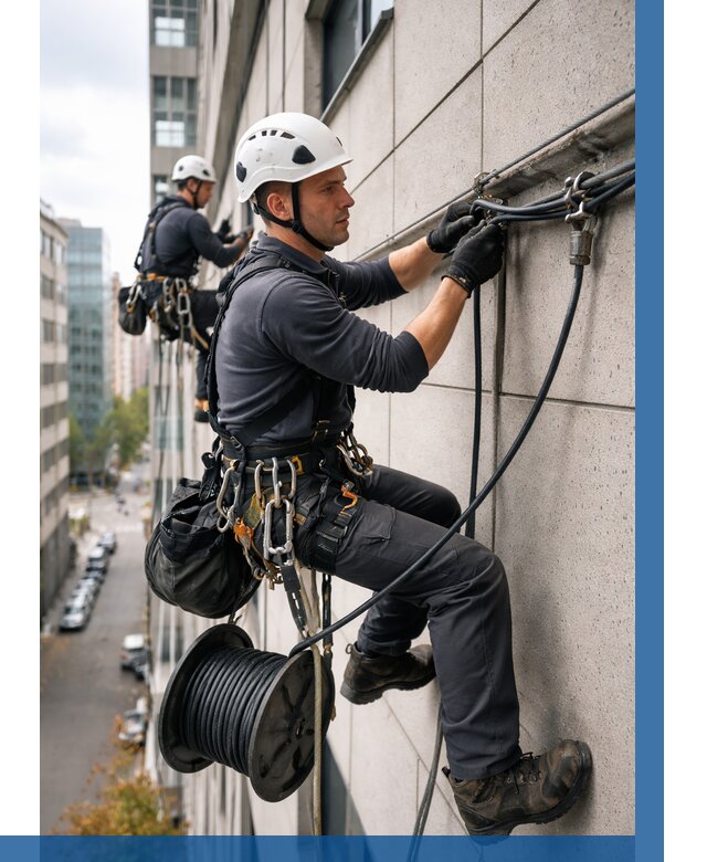 Прокладка кабеля по фасаду в Орле от 354 р. | ВЫСОТНИК-Орл