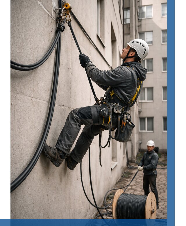 Протяжка кабеля питания на высоте в Орле от 456 р. | ВЫСОТНИК-Орл