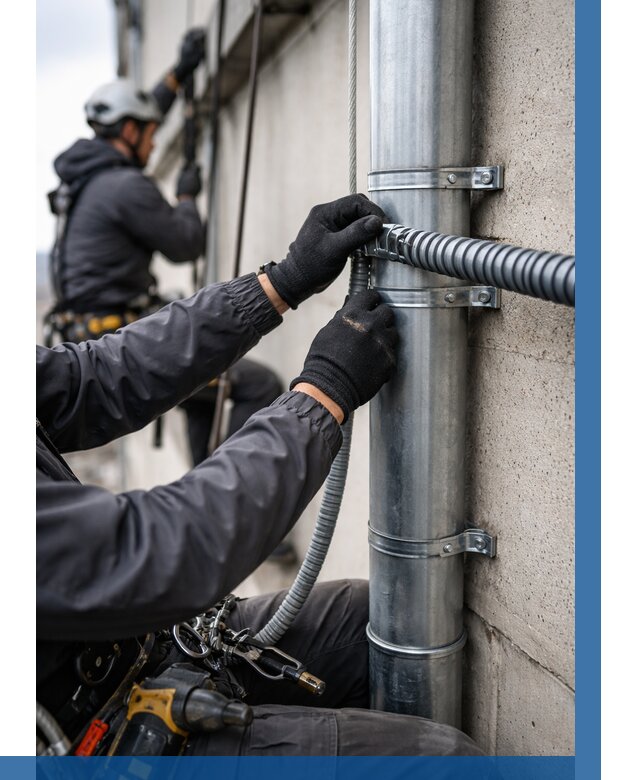 Монтаж гофры для кабеля в Орле от 304 р. | ВЫСОТНИК-Орл