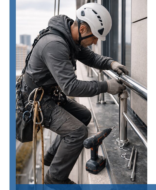 Монтаж ограждений на высоте в Орле для зданий и конструкций