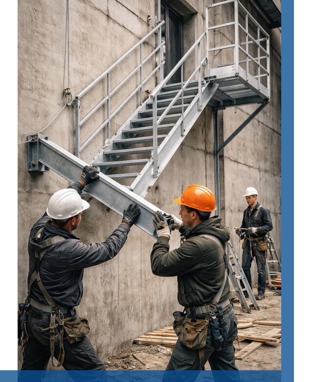 Монтаж металлических лестниц в Орле от 15186 р. | ВЫСОТНИК-Орл