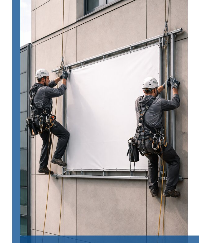 Монтаж наружной рекламной вывески в Орле под ключ