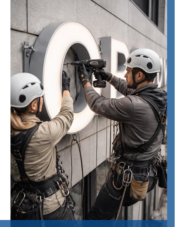 Монтаж световых букв в Орле от 3037 р. под ключ ВЫСОТНИК-Орл