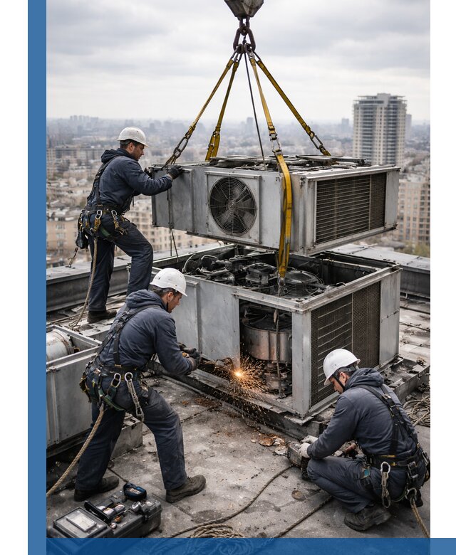 Демонтаж крышной установки в Орле любой сложности