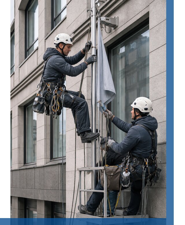 Установка флагов на фасаде в Орле от 4556 р. | ВЫСОТНИК-Орл