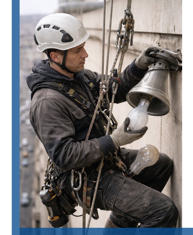 Замена ламп на высоте в Орле профессионально и быстро