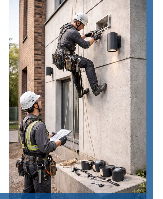 Монтаж фасадного освещения в Орле от 2531 р. | ВЫСОТНИК-Орл