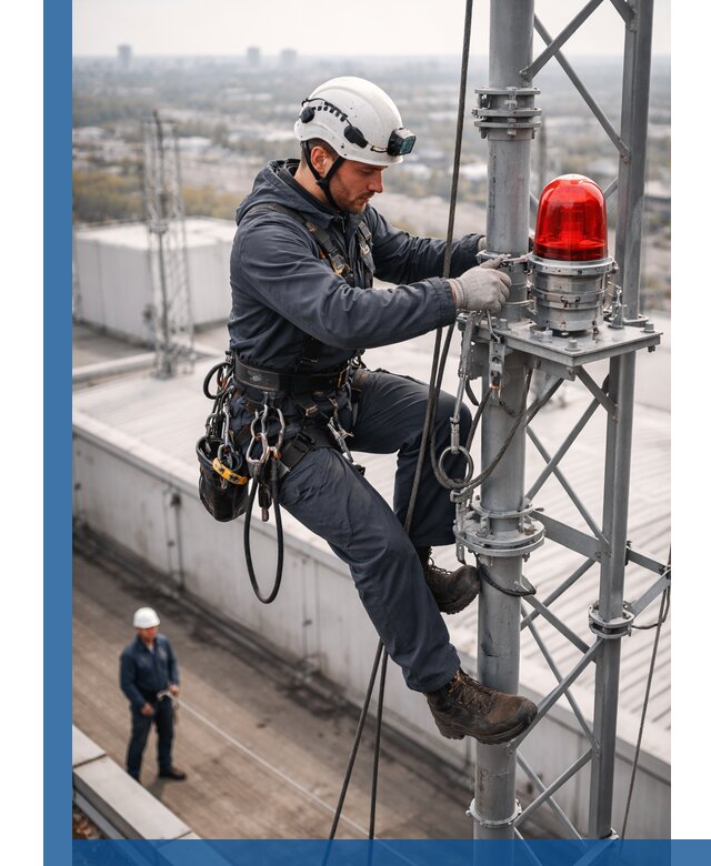 Монтаж заградительных огней и обслуживание объектов в Орле