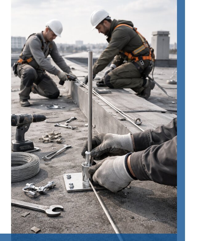 Монтаж молниезащиты на кровле в Орле цена от 25310 р. | ВЫСОТНИК-Орл