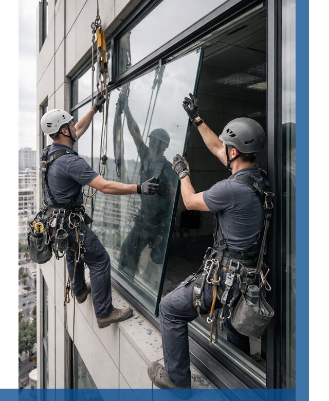 Замена стеклопакетов на высоте в Орле от 5568 р. | ВЫСОТНИК-Орл