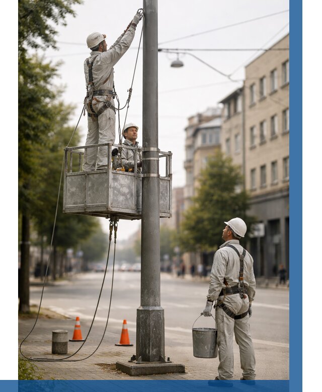 Покраска опор освещения в Орле от 5062 р. | ВЫСОТНИК-Орл