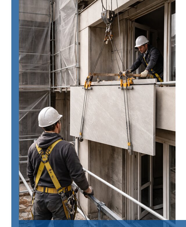 Подъем керамогранита на этаж в Орле грузчиками и техникой